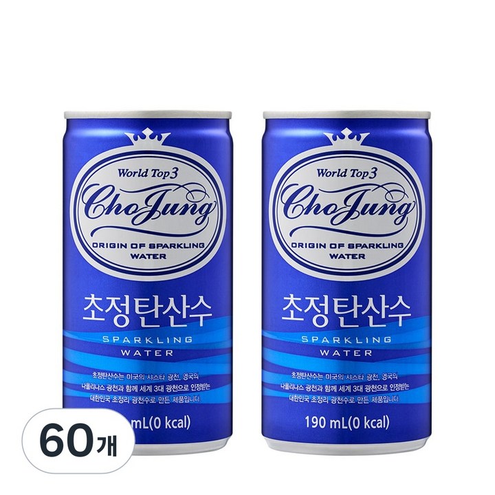 일화 초정탄산수 플레인, 190ml, 60개
