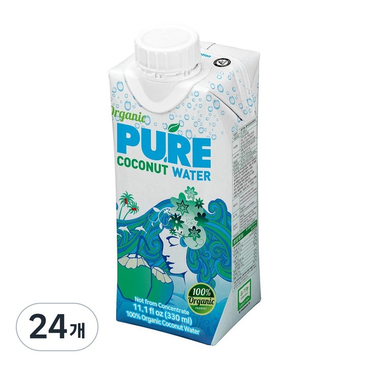 유기농 퓨어코코넛워터, 24개, 330ml