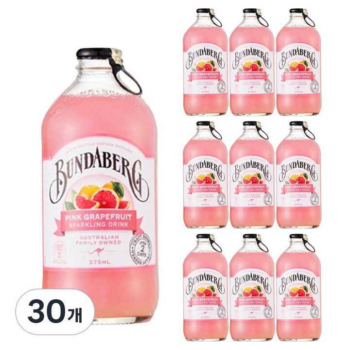 분다버그 핑크 그래이프푸르트 탄산음료, 375ml, 30개