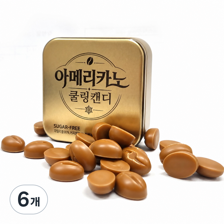 선우글로벌 아메리카노 자일리톨 쿨링 커피캔디, 32g, 6개