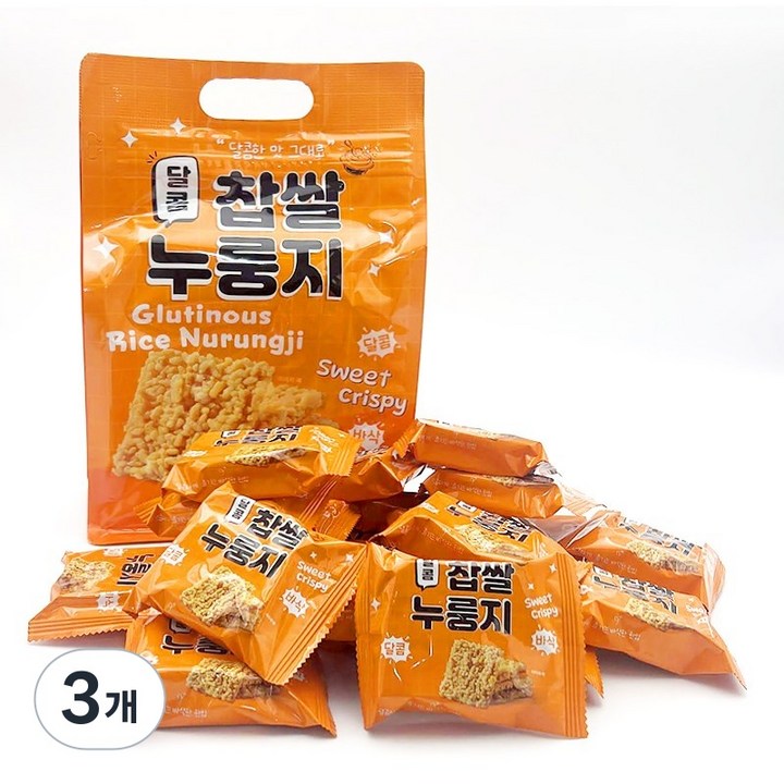 맛담정가 달콤 스위트 찹쌀 누룽지 쌀과자 간식 대용량 개별 포장 20P, 3개, 480g
