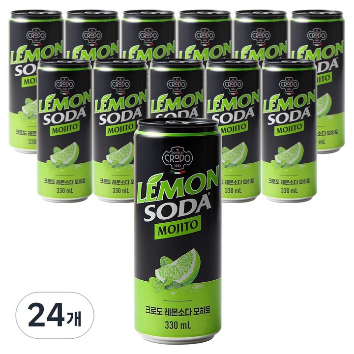 레몬소다 크로도 모히토 탄산음료, 24개, 330ml