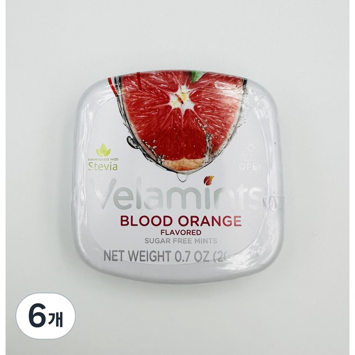 벨라민츠 무설탕 블러드오렌지맛 /입냄새 구취제거 민트사탕, 6개, 20g