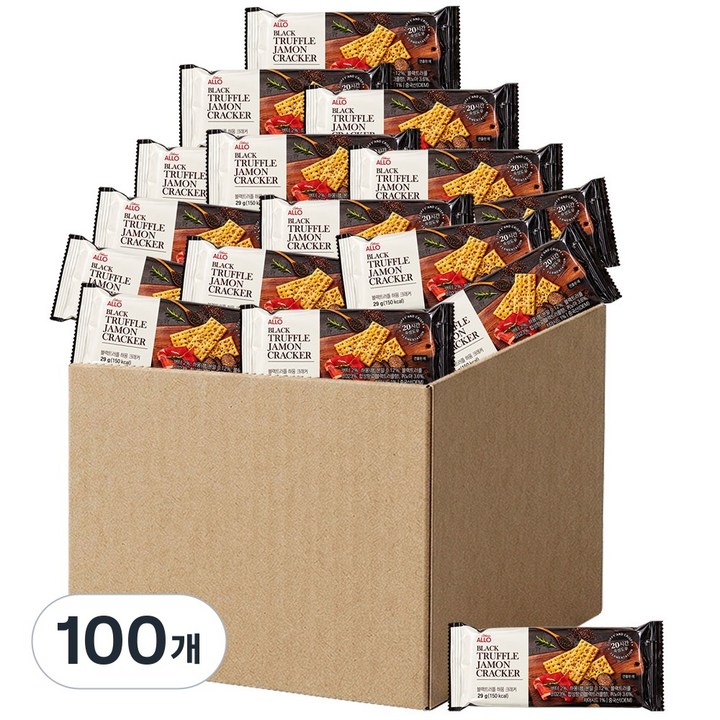 블랙트러플 하몽 크래커 풍미가득 크리스피 개별포장 과자, 100개, 29g