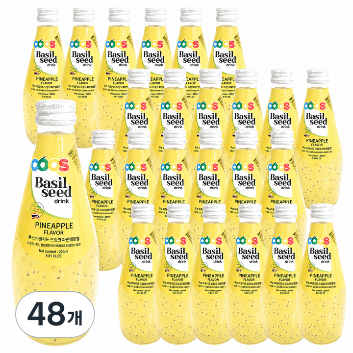 쿠스 바질시드 드링크 파인애플향, 48개, 290ml