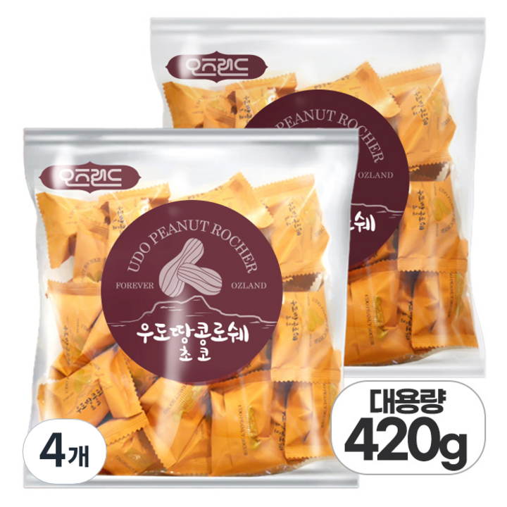 제주 우도 땅콩 로쉐 초코, 4개, 210g