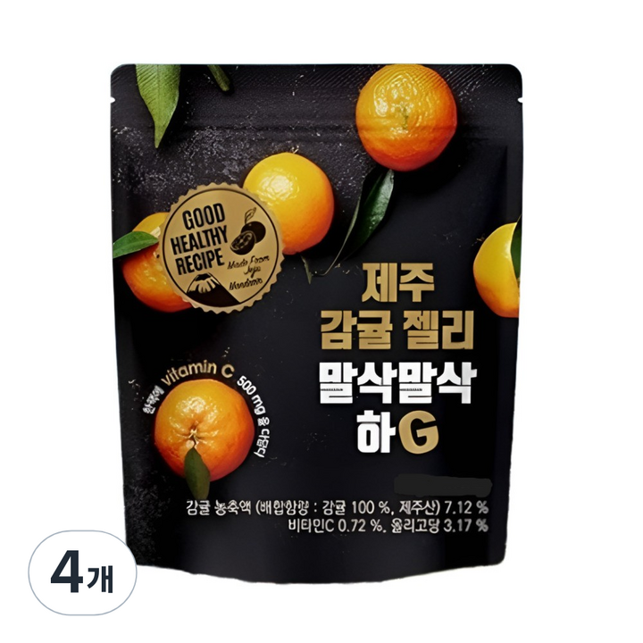 제주 감귤젤리 말삭말삭하G, 78g, 4개