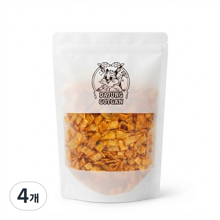 다정곳간 난나나콘 매운맛 중독성 강한 단짠 스낵 혼술 안주 주전부리 간식, 4개, 350g