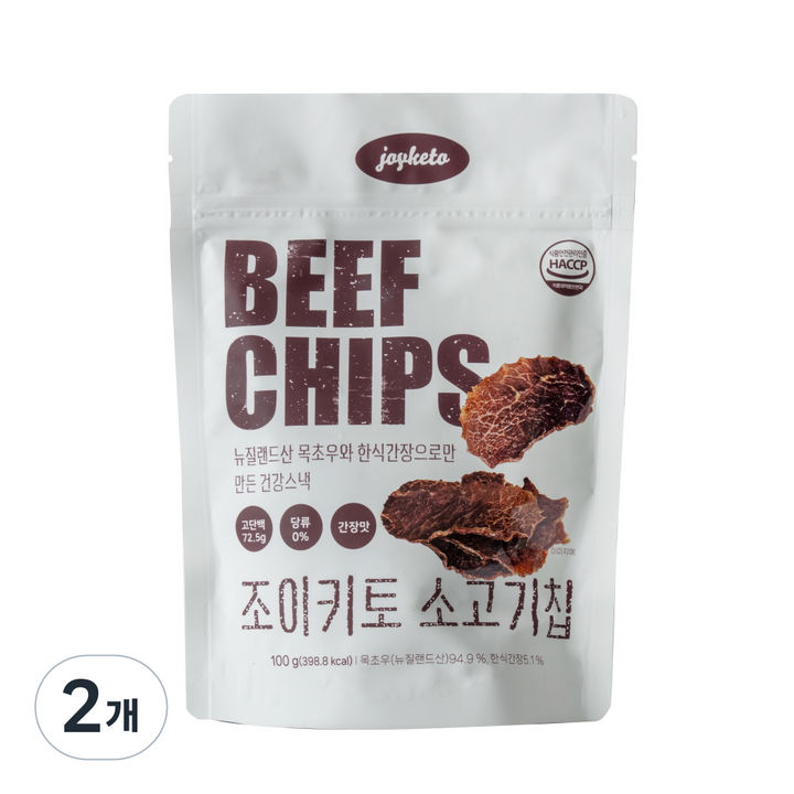 조이키토 소고기칩 간장맛, 2개, 100g