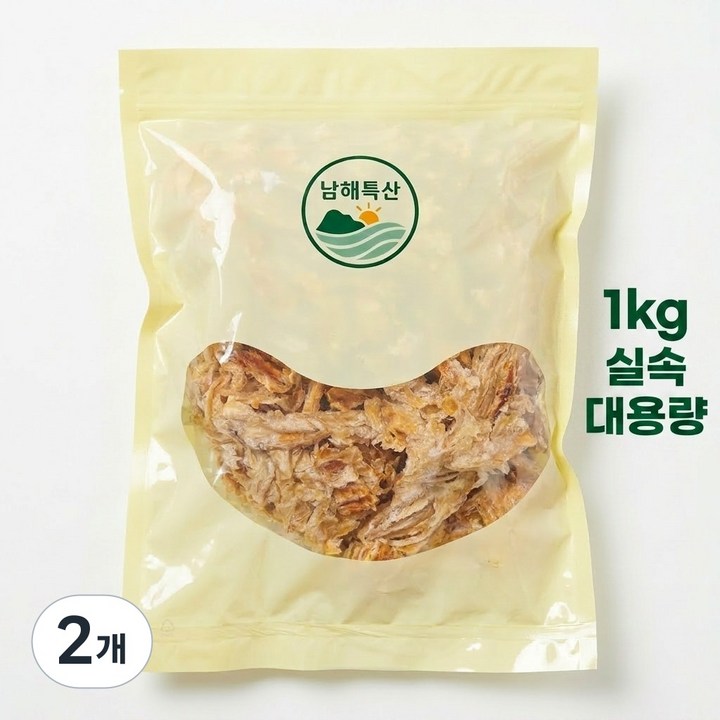 고함량 구운 순살 아귀채 대용량 실속팩 국내가공 조미아귀채, 2개, 1kg