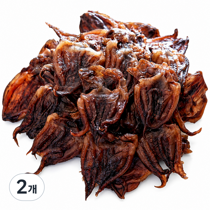 딱딱하지않은 말랑촉촉 까망 쏙다리 오징어다리 납작다리술안주, 300g, 2개