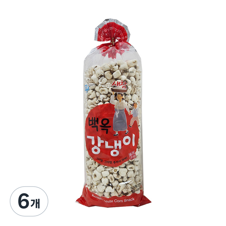 사무실 탕비실 과자 뻥튀기 백옥 강냉이, 6개, 370g