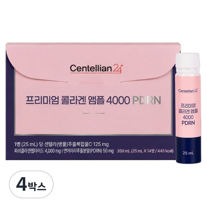 동국제약 센텔리안24 프리미엄 마시는 PDRN 콜라겐 앰플 4000, 350ml, 4박스