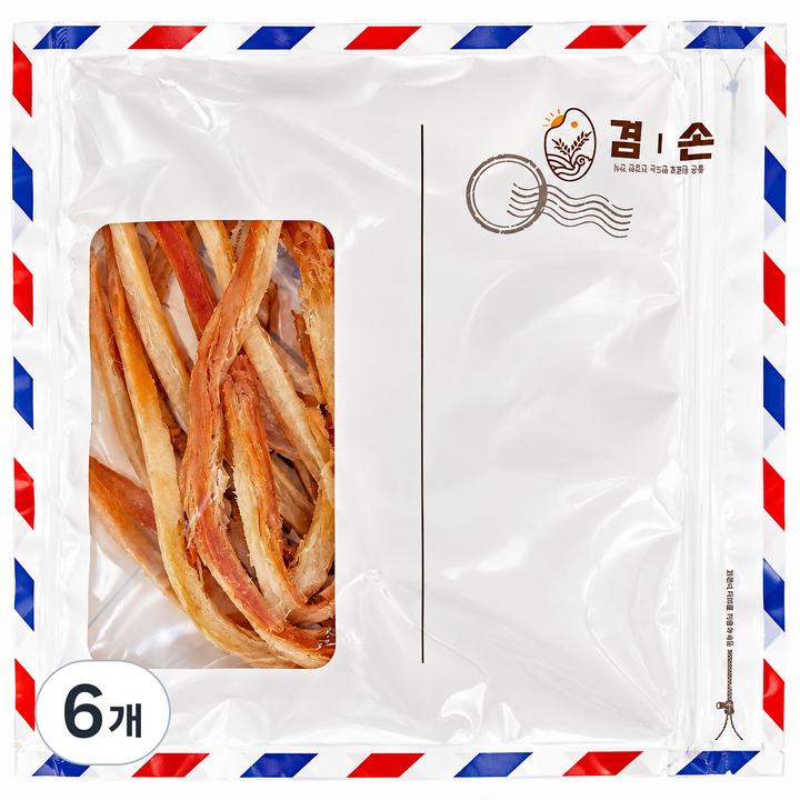 [겸손] 바베큐 조미 페스츄리 오징어 꽃보다오징어 주전부리 맥주안주, 300g, 6개
