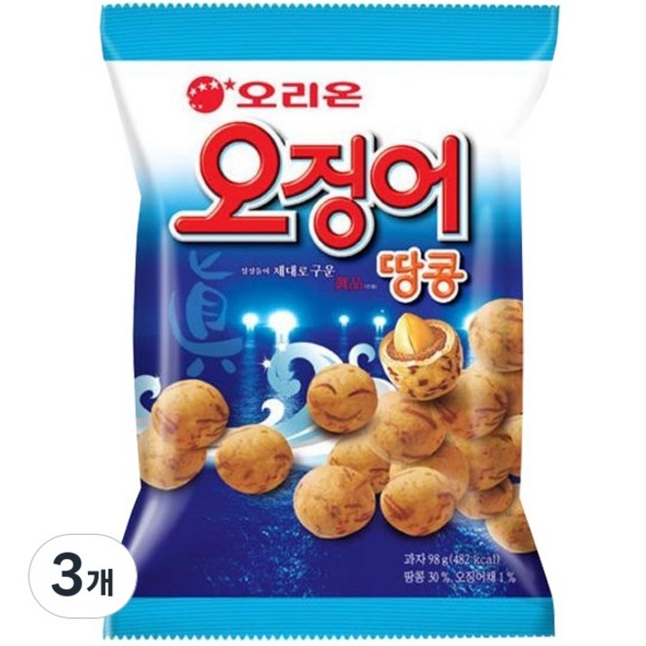 오리온 오징어 땅콩, 98g, 3개
