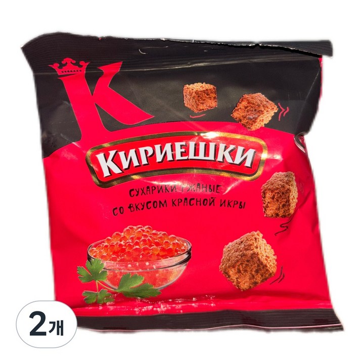 KIRIESHKI CROUTONS (RED CAVIAR) 키리에스키 크루통(레드캐비어향), 2개, 40g