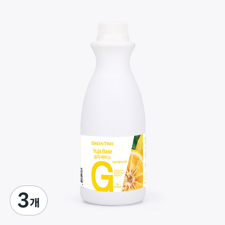 그린트리 유자 에이드 베이스, 3개, 1.2kg