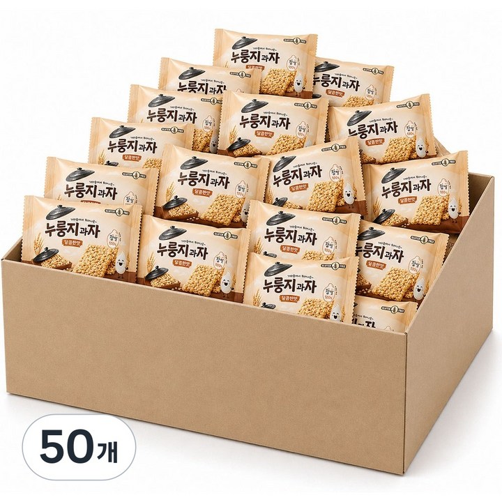 바삭한 찹쌀 누룽지 달콤한맛 소포장 달콤한 간식, 50개, 26g