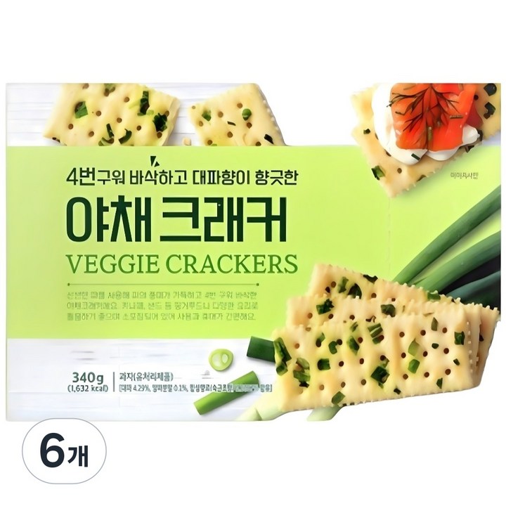 대파향 야채 크래커, 6개, 340g