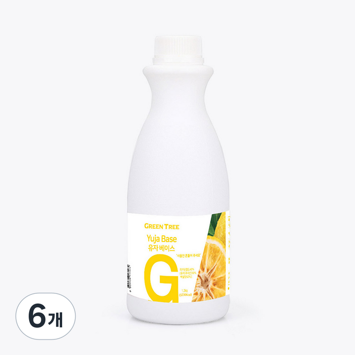 그린트리 유자 에이드 베이스, 6개, 1.2kg
