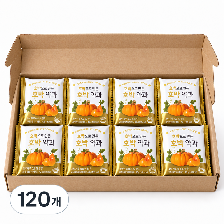 HACCP인증 국내제조 쩐내없는 호박약과, 120개, 40g