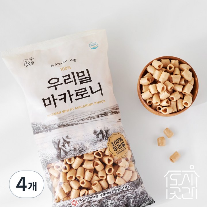 도시곳간 우리밀 마카로니 뻥튀기, 4개, 150g