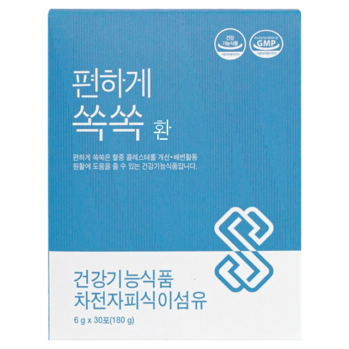 [환타입] 편하게쏙쏙 오리지널 발효 차전자피 식이섬유 쾌변 숙변 6gx30포 180g, 1박스