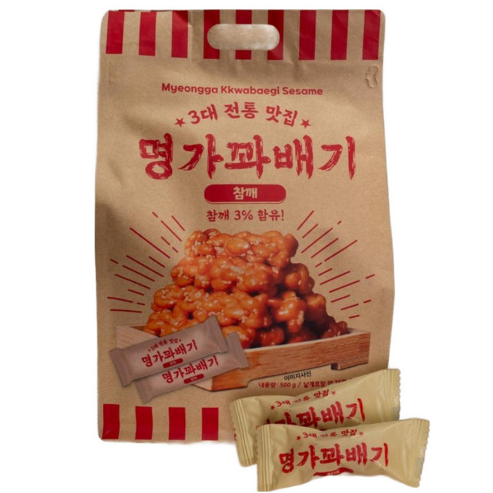 명가꽈배기 참깨 오리지널, 500g, 2개