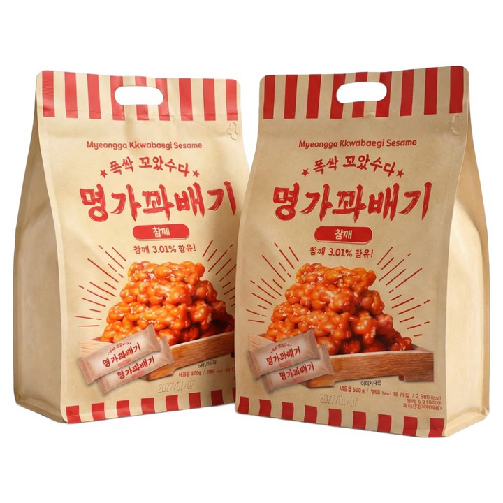 명가꽈배기 참깨 오리지널, 500g, 2개