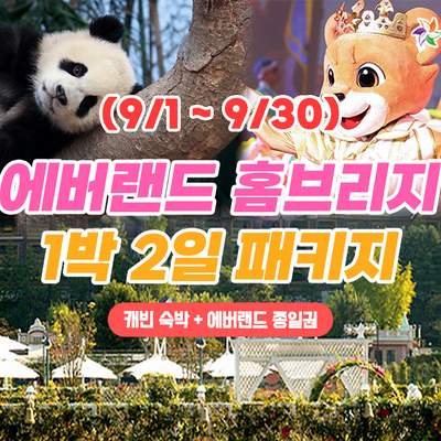 [용인] 9월 에버랜드 용인 홈브리지 캐빈호스텔 1박+종일권