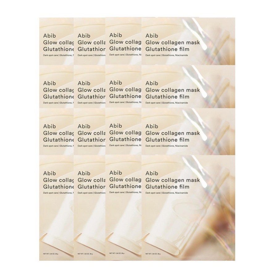Aviv Abib Glow Collagen Mask Pack Glutathione Film, 16 Pieces, 1 Pack / 아비브 글로우 콜라겐 마스크팩 글루타치온 필름, 16개, 1개입