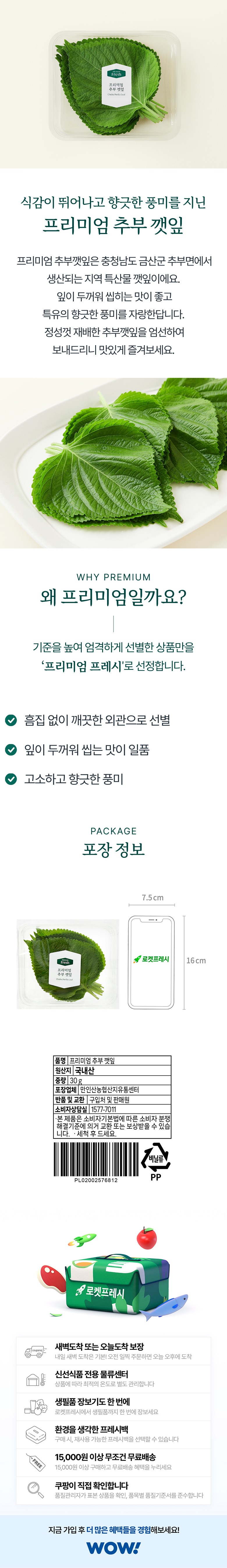 Chubu Perilla Leaves , 30 g, 1 Pack (프리미엄 추부 깻잎, 30g, 1개)