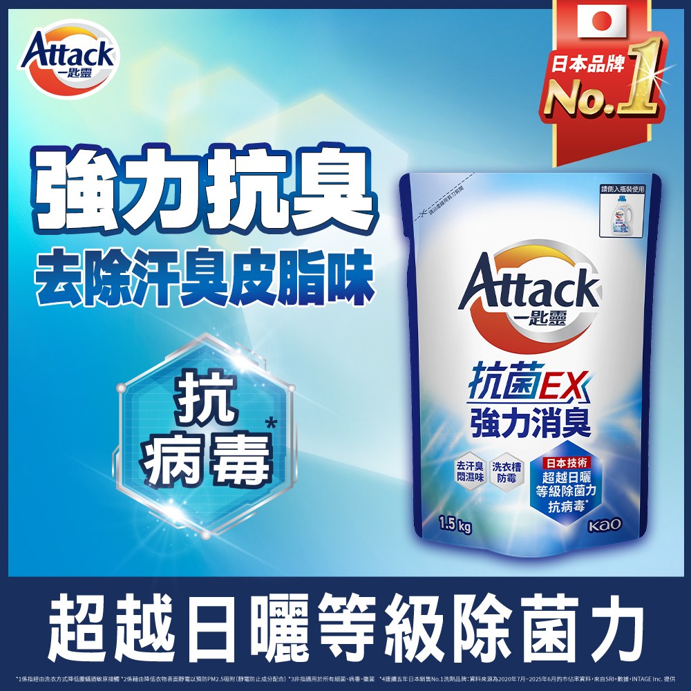 Attack 一匙靈抗菌EX洗衣精評價:汗臭衣救星?1.5kg補充包值不值得買 (4/8)
