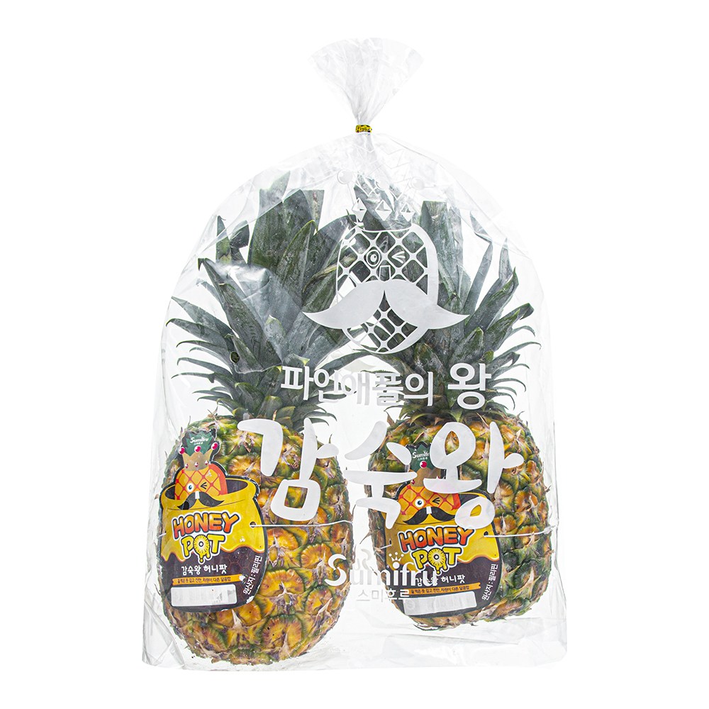 Sumifru Gamsukwang Heonipat Pineapple 2 Pack , 2.4 kg, 1 Pack (스미후루 감숙왕 허니팟 파인애플 2입, 2.4kg, 1개)