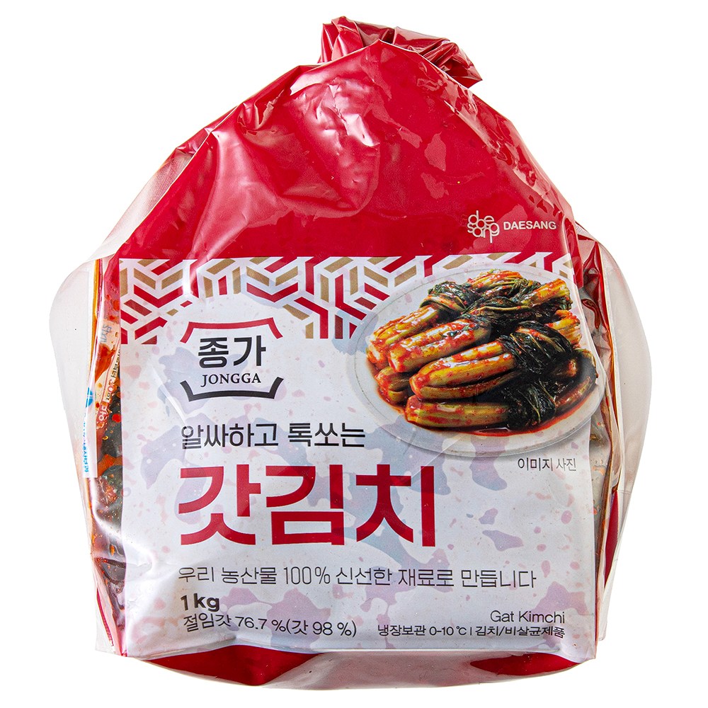 Jongga Alssahago Toksso Mustard Greens Kimchi (종가 알싸하고 톡쏘는 갓김치)