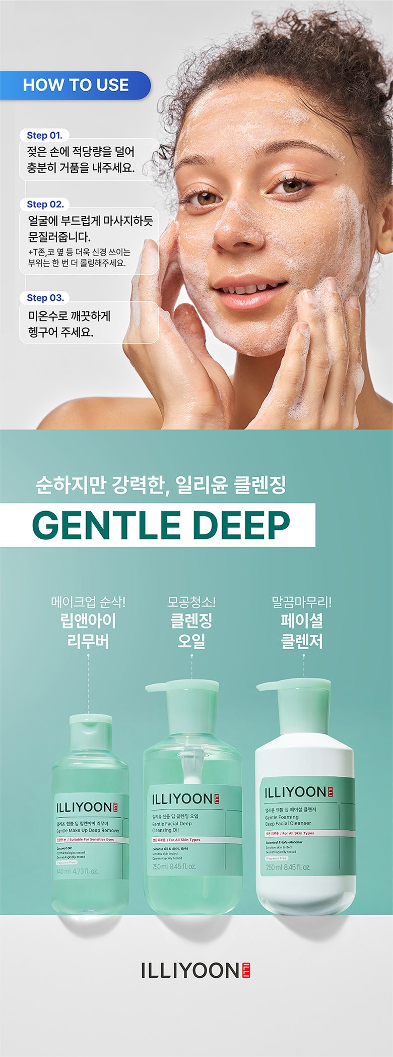Riyun Jenteul Deep Facial Cleanser , 1 Pack , 250 ml (일리윤 젠틀 딥 페이셜 클렌저, 1개, 250ml)