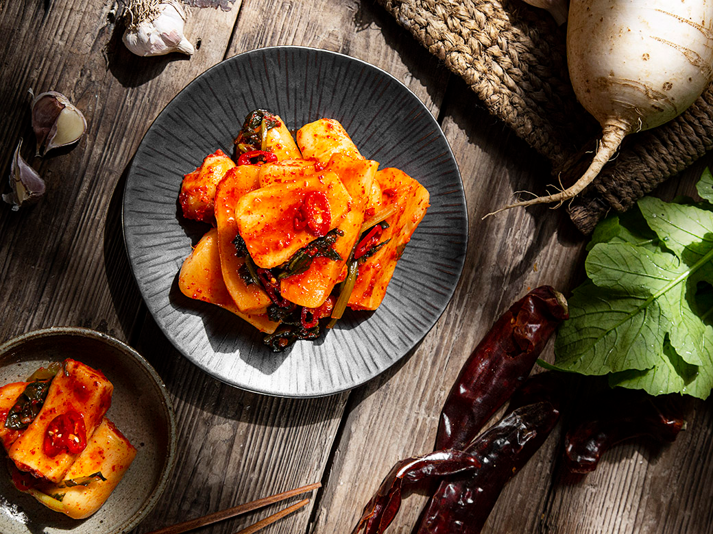 Sheets Guncha Kimchi Mosan Chonggak Kimchi , 1.5 kg, 1 Pack (장군차김치 모산 총각김치, 1.5kg, 1개)