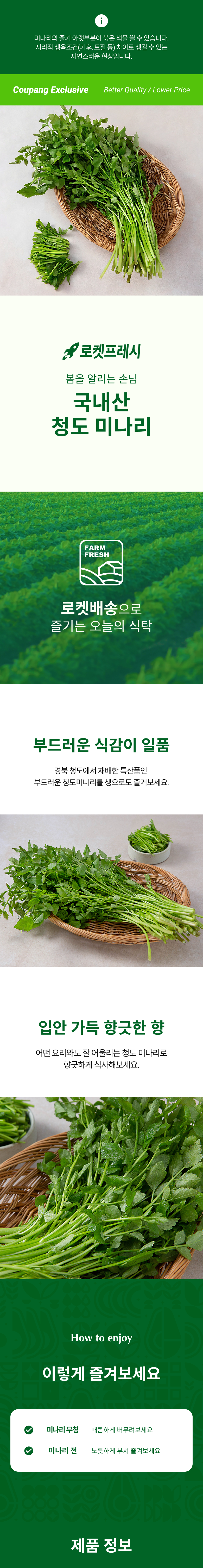 Domestic Cheongdo Water Dropwort , 200 g, 1 Pack (국내산 청도미나리, 200g, 1개)
