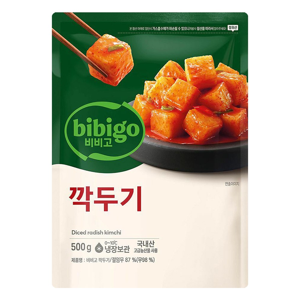 Bibigo Kkakdugi , 500 g, 1 Pack (비비고 깍두기, 500g, 1개)