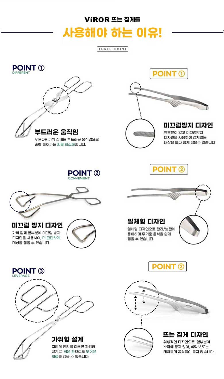 Bireu 304 Stainless Pinset Jubang Jipge + Samgak Wi Gogi Yori Jipge , 1 Set (비로르 304 스텐 핀셋 주방 집게 + 삼각 가위 고기 요리 집게, 1세트)