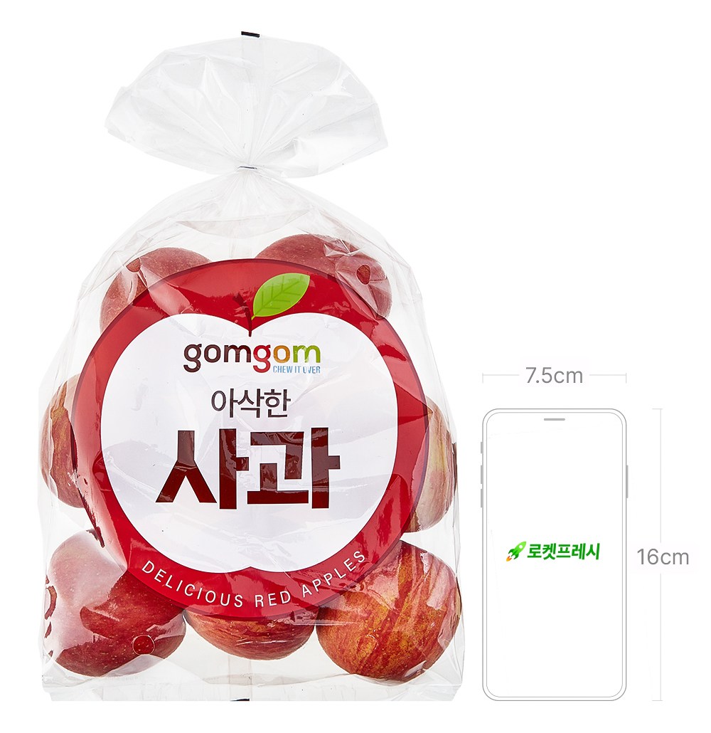 GuamPick Sweetness Seonbyeol Geochang Apple , 1 Pack , 1.5 kg( So , 7~10 Pack ) (곰곰 당도선별 거창 사과, 1개, 1.5kg(소과, 7~10입))