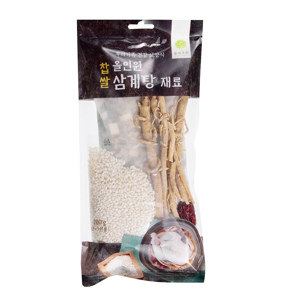Momaejohwa All-in-One Glutinous Rice Samgyetangjaeryo , 200 g, 1 Pack (몸애조화 올인원 찹쌀삼계탕재료, 200g, 1개)
