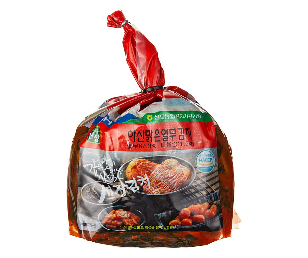 Nonghyup Seon Sheets Asanmalkeunyeolmu Kimchi , 1.5 kg, 1 Pack (농협 선장 아산맑은열무김치, 1.5kg, 1개)