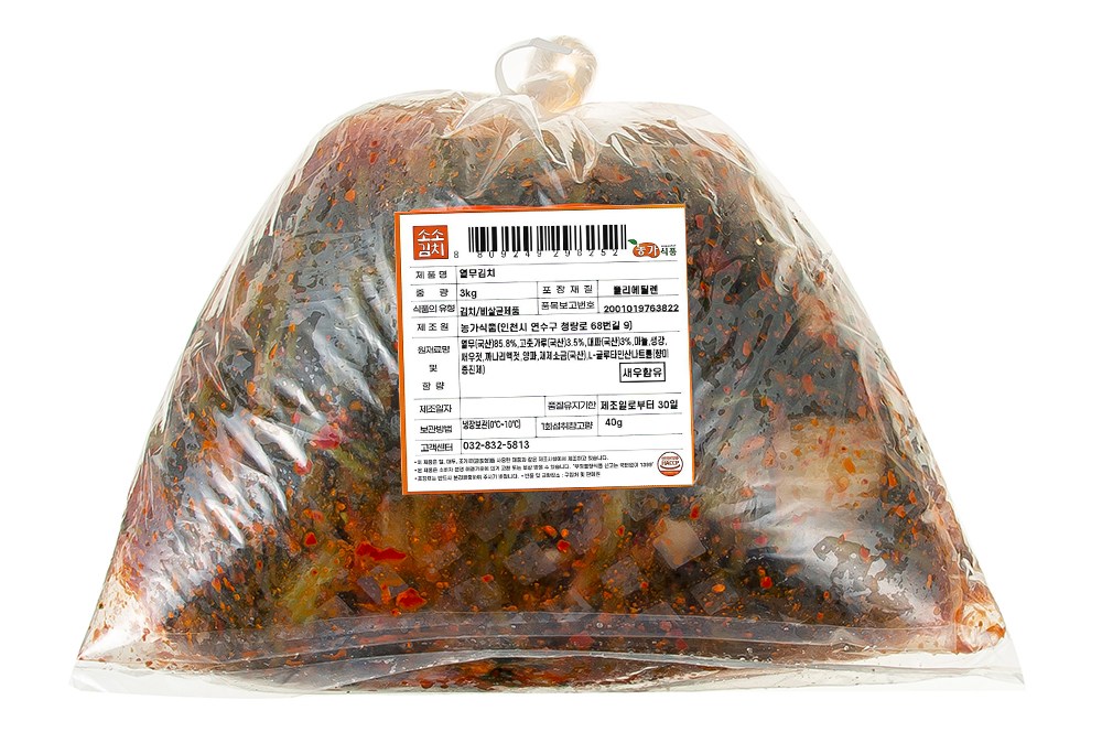 Soso Kimchi Yeolmu Kimchi , 1 Pack , 3 kg (소소김치 열무김치, 1개, 3kg)