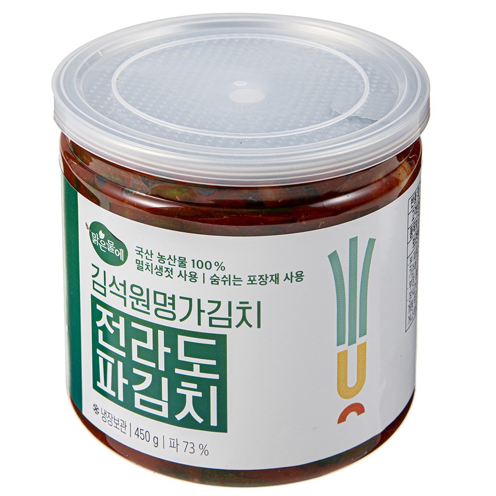 Clear Water Gimseokwon Myeongga Kimchi Jeonra Pa Kimchi , 450 g, 1 Pack (맑은물에 김석원 명가김치 전라도 파김치, 450g, 1개)