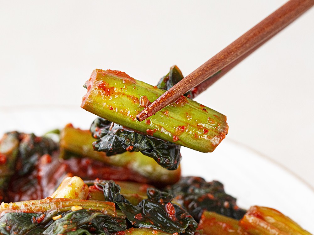 Clear Water Gimseokwon Myeongga Kimchi Jeonra Mustard Greens Kimchi , 450 g, 1 Pack (맑은물에 김석원 명가김치 전라도 갓김치, 450g, 1개)