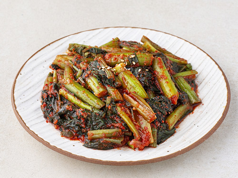 Clear Water Gimseokwon Myeongga Kimchi Jeonra Mustard Greens Kimchi , 450 g, 1 Pack (맑은물에 김석원 명가김치 전라도 갓김치, 450g, 1개)