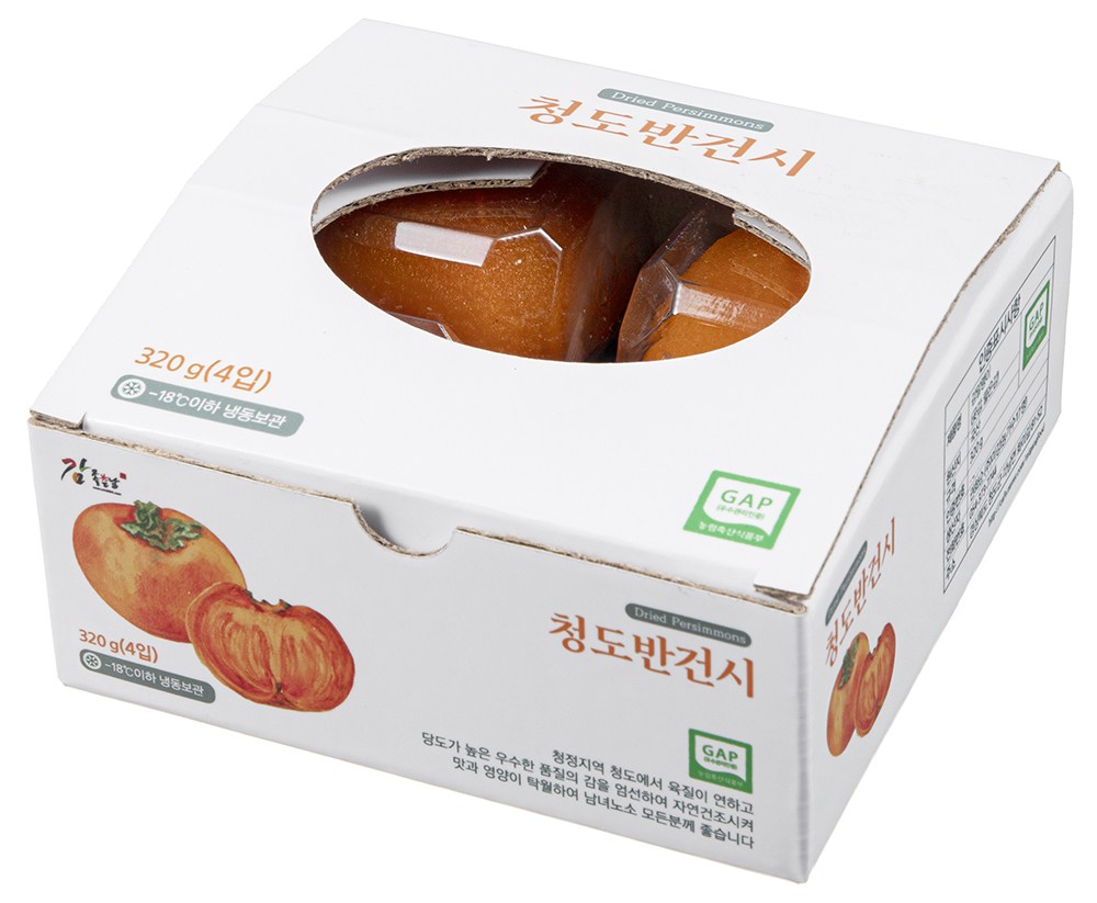 Persimmon Joheunnal GAP Injeung Cheongdo Bangeonsi ( Frozen ), 320 g( Teukja 4 Pack ), 1 Pack (감좋은날 GAP 인증 청도반건시 (냉동), 320g(특자 4입), 1개)