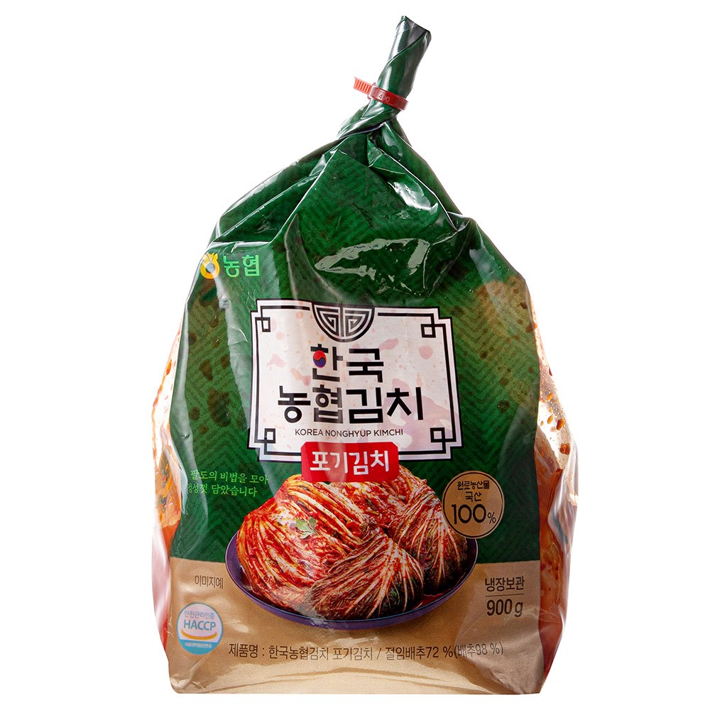 Guk Nonghyup Kimchi Whole Napa Kimchi , 900 g, 1 Pack (한국농협김치 포기김치, 900g, 1개)
