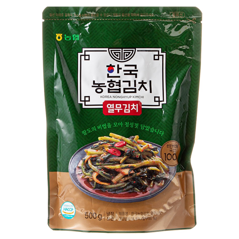 Guk Nonghyup Kimchi Yeolmu Kimchi , 500 g, 1 Pack (한국농협김치 열무김치, 500g, 1개)